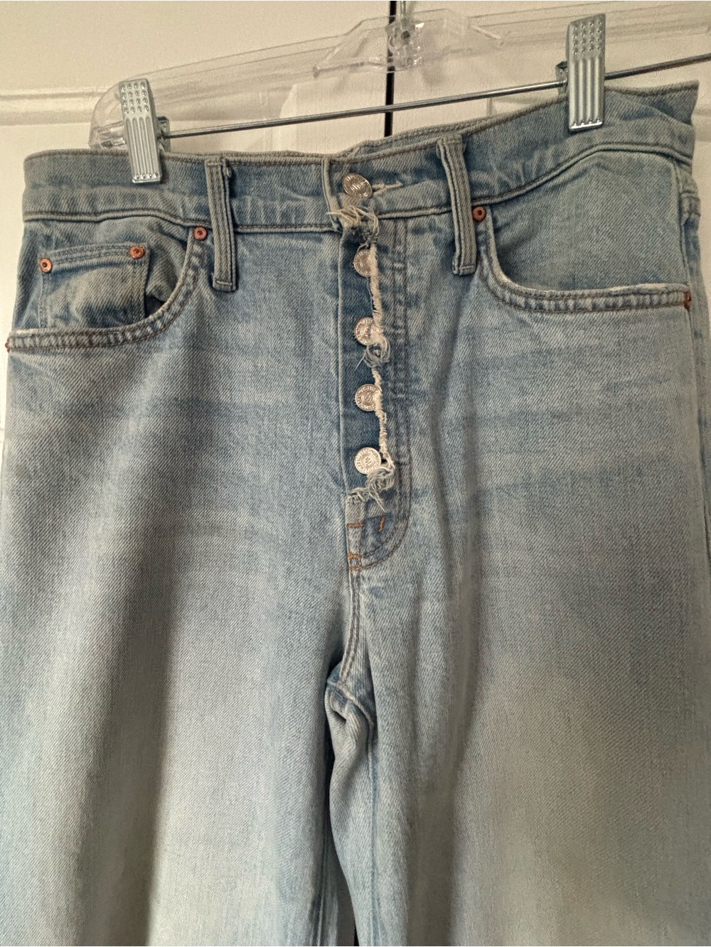 MOTHER the fly cut Tomcat roller High-Rise Wide leg flare jeans size 27 - Picture 3 of 8
